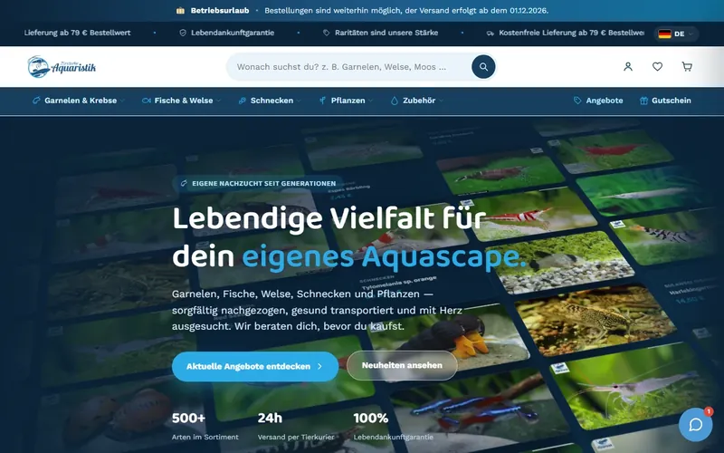 Website von Zündorfer Aquaristik am Computer