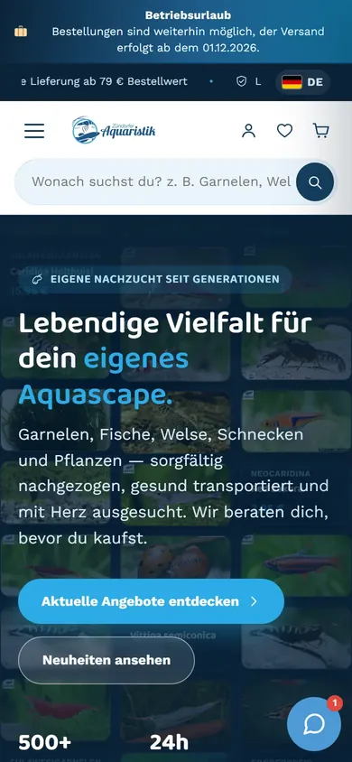 Website von Zündorfer Aquaristik am Handy